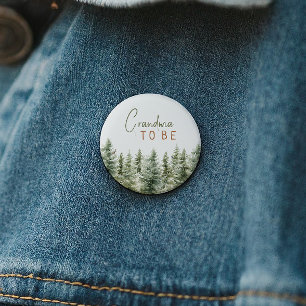 Forest Woodland Animals Grandma To Be Button