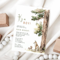 Forest Woodland Animals | Its A Boy! Baby Shower Invitation