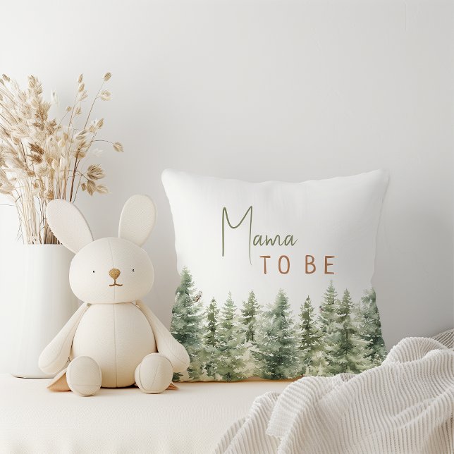 Forest Woodland Animals Mama To Be Throw Pillow (Creator Uploaded)