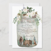 Forest Woodland Animals Mason Jar Baby Shower Invitation (Front)