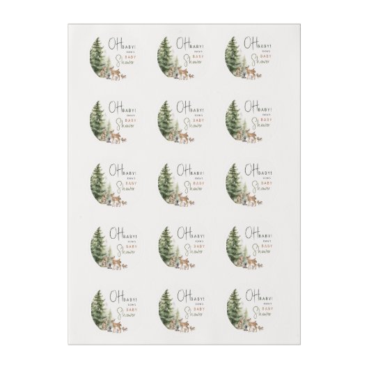 Forest Woodland Animals Oh Baby! Baby Shower Edible Frosting Rounds (Sheet)