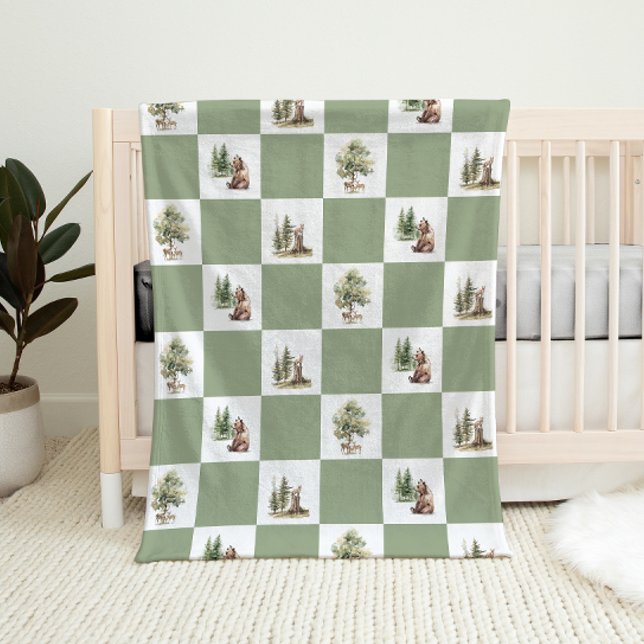 Forest Woodland Animals Pattern Baby Blanket (Creator Uploaded)