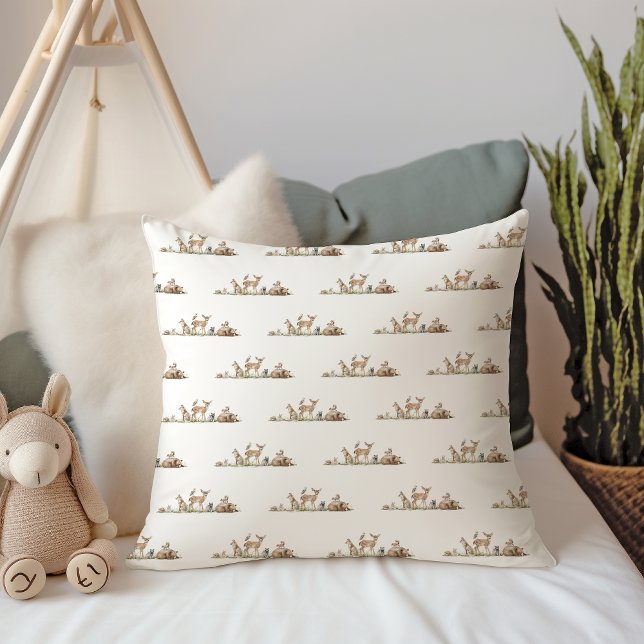 Forest Woodland Animals Throw Pillow (Creator Uploaded)