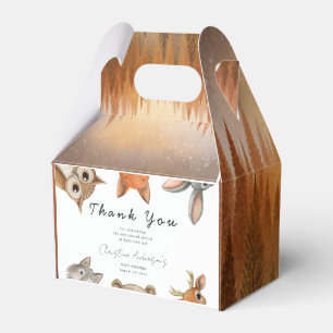 Forest Woodland Animals Travel Baby Shower Favor Boxes