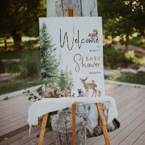 Forest Woodland Animals Welcome Baby Shower Foam Board