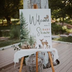Forest Woodland Animals Welcome Baby Shower Foam Board