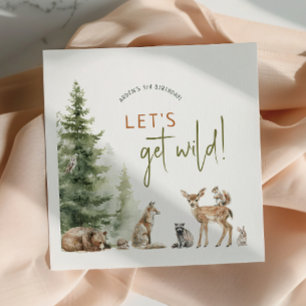 Forest Woodland Animals Wild Kids Birthday Party Napkins