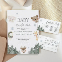 Forest Woodland Baby It's Cold Outside Baby Shower Invitation