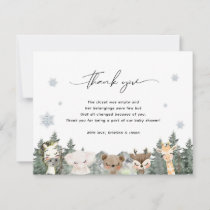 Forest Woodland Baby It's Cold Outside Baby Shower Thank You Card