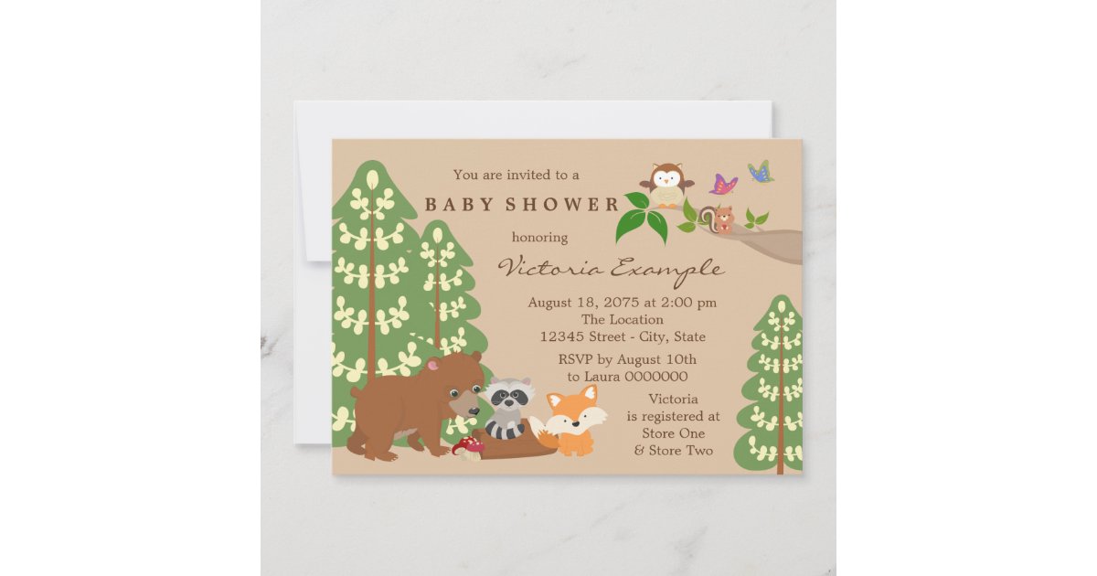 Forest Woodland Baby Shower Invitation | Zazzle