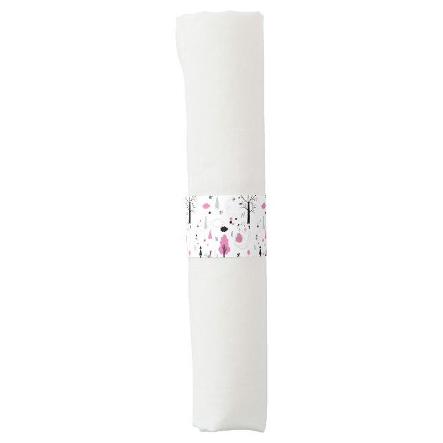 Forest Woodland Bear Bee Sweet Honey Napkin Bands (Front)