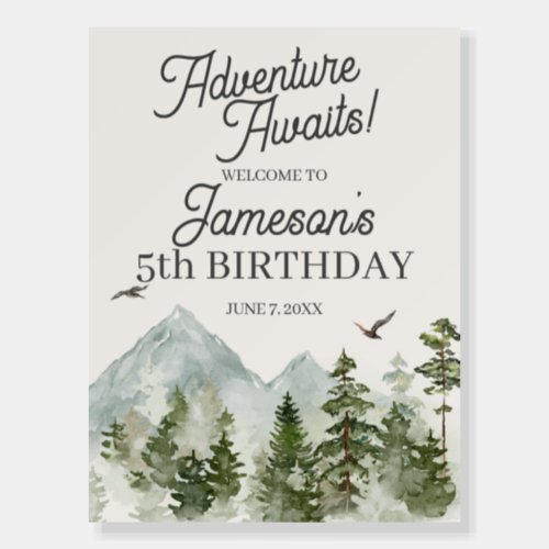 Forest woodland birthday party invite foam board