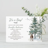 Forest Woodland Country Deer Boy Baby Shower Invitation (Standing Front)