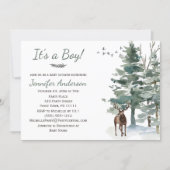 Forest Woodland Country Deer Boy Baby Shower Invitation (Front)