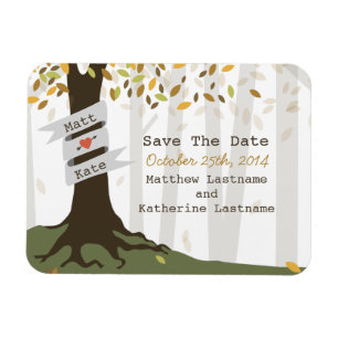 Forest / Woodland Fall Autumn Save The Date Magnet