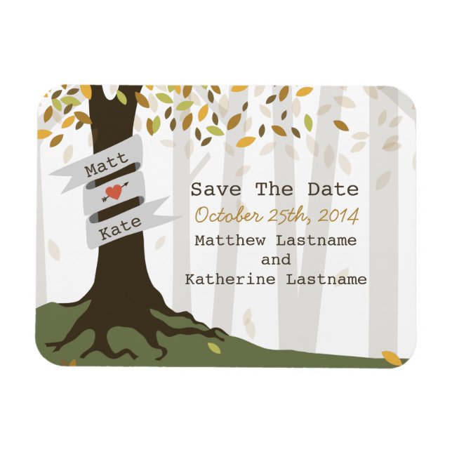 Forest / Woodland Fall Autumn Save The Date Magnet (Horizontal)