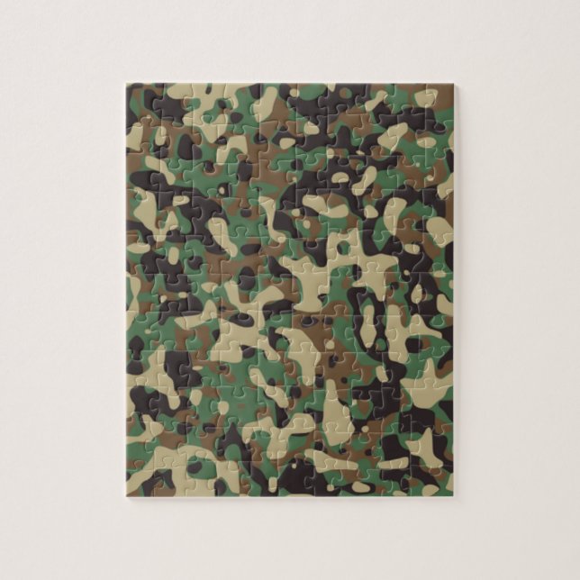 Forest Woodland Military Camouflage Jigsaw Puzzle (Vertical)