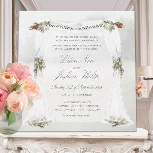 Carte d´invitation au mariage Beloved Floral verticale