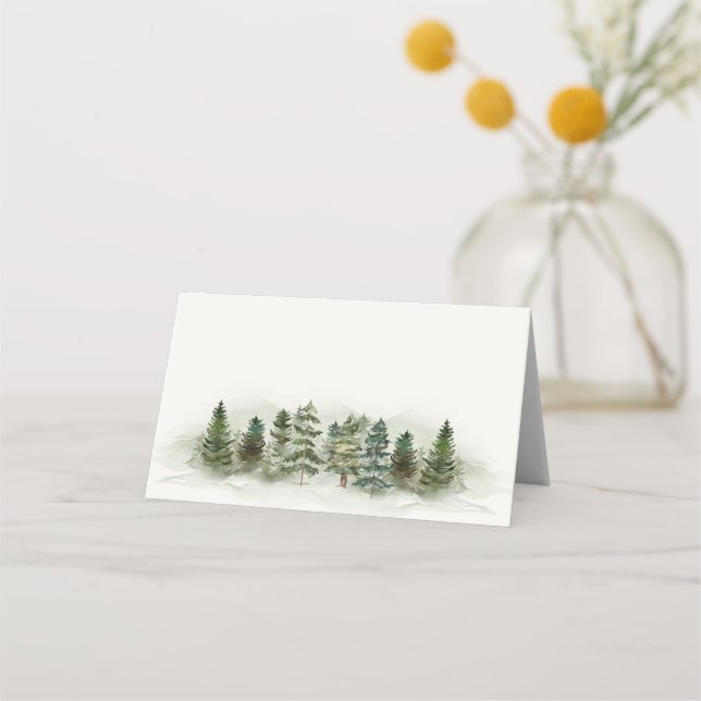 forest woodland place card birthday or baby shower (Front)