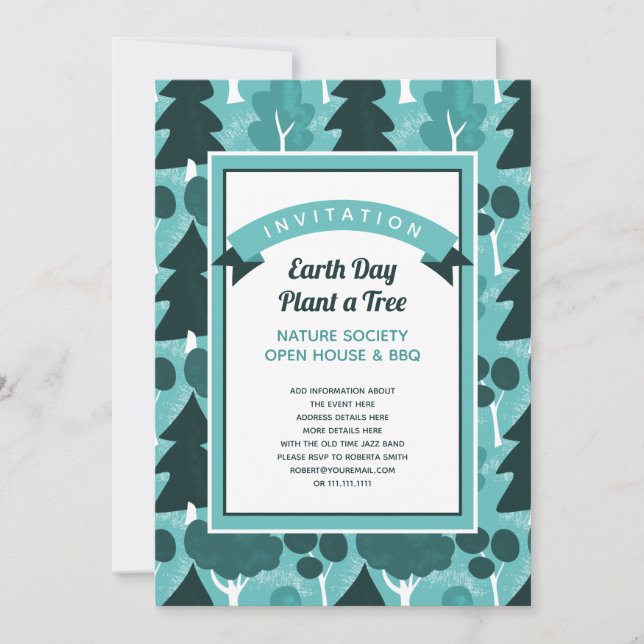 Forest Woodland Theme Nature Lover  Invitation (Front)
