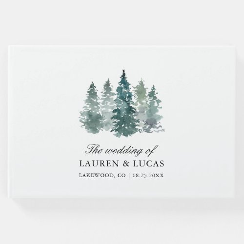 Forest Woodland Trees Pine Thank You Wedding Guest Book