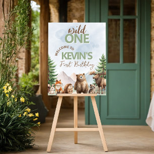 Forest Woodland Wild One 16x20 Welcome Sign