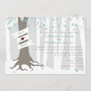 Forest / Woodland Winter Snow Wedding Invitation