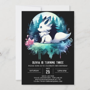 Forest Woodland Wolf Birthday Invitation