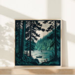 Forest Woods Nature Camping Northern Landscape Poster at Zazzle