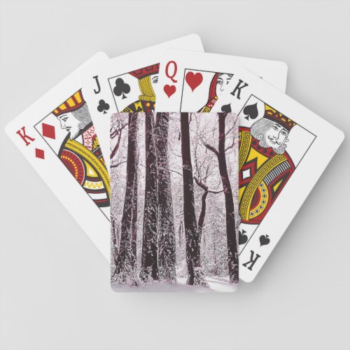 FOREST WOODS SNOWY WINTER SCENERY  POKER CARDS