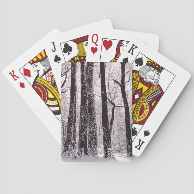 FOREST WOODS SNOWY WINTER SCENERY  POKER CARDS (Back)
