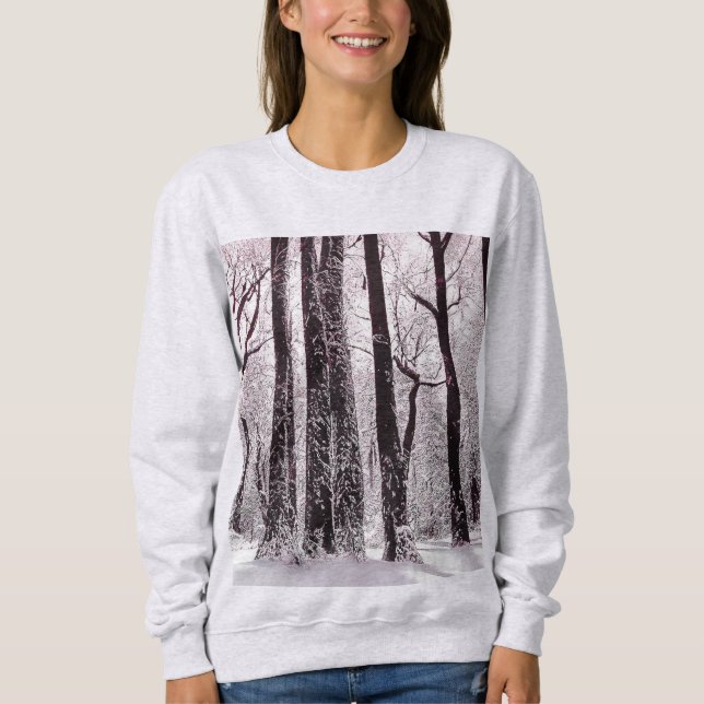 FOREST WOODS SNOWY WINTER SCENERY  SWEATSHIRT (Front)