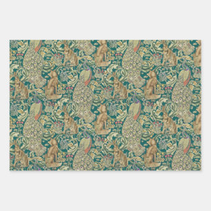 "Forest" Wrapping Paper Flat Sheet Set of 3 Morris