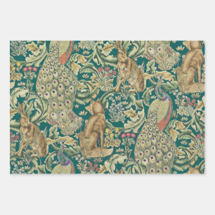 "Forest" Wrapping Paper Flat Sheet Set of 3 Morris