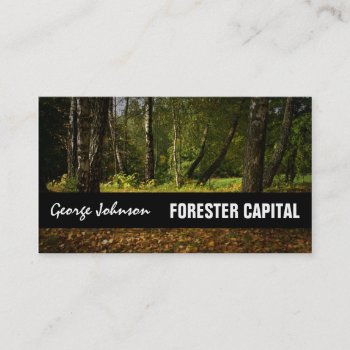 Forester Capital Forest Ranger Woodturner Business Card by GetArtFACTORY at Zazzle