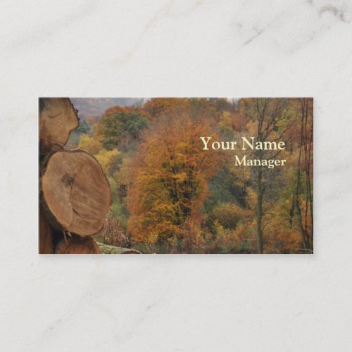 Forestry autumn business card