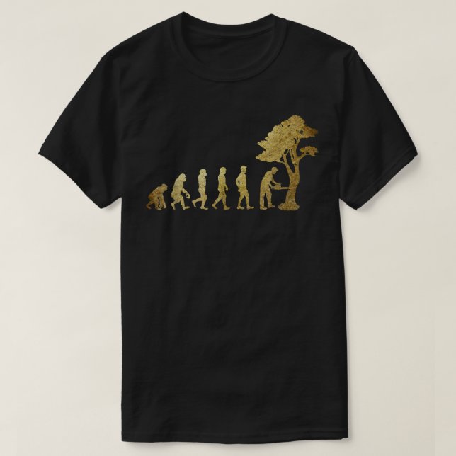 Forestry Evolution Lumberjack Arborist Woodworking T-Shirt (Design Front)