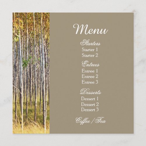 Forestry logging business menu PERSONALIZE