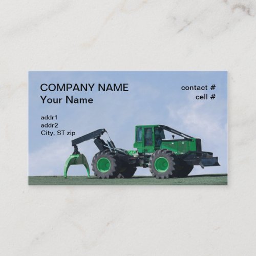 forestry skidder business card