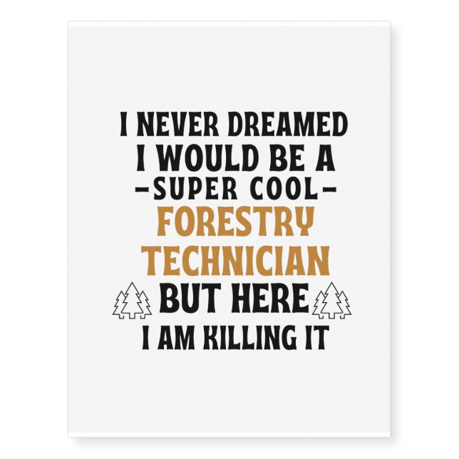 Forestry technician temporary tattoos (Front)