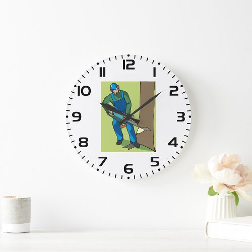 Forestry Worker Large Clock