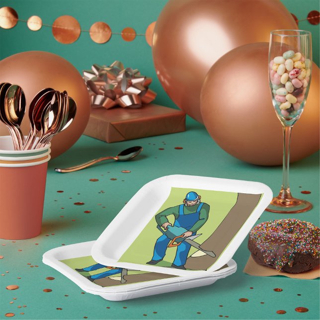 Forestry Worker Paper Plates (Creator Uploaded)