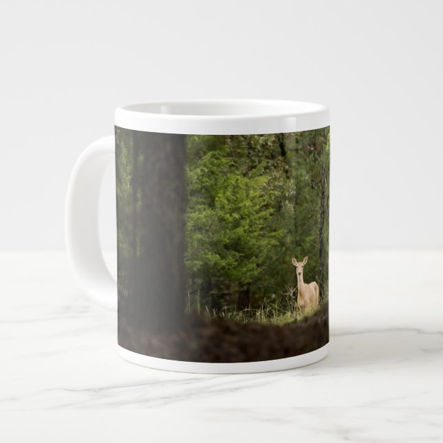 Forests | A White Tailed Deer in the Woods Giant Coffee Mug (Front Left)