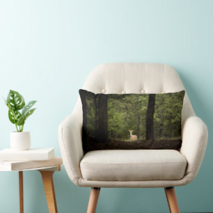 Forests A White Tailed Deer in the Woods Lumbar Pillow