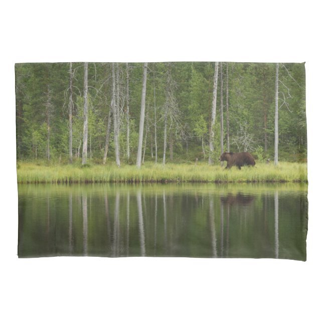 Forests | Bear at Taiga Forest Northern Finland Pillow Case (Front)