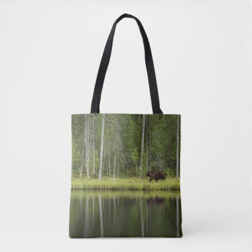 Forests  Bear at Taiga Forest Northern Finland Tote Bag
