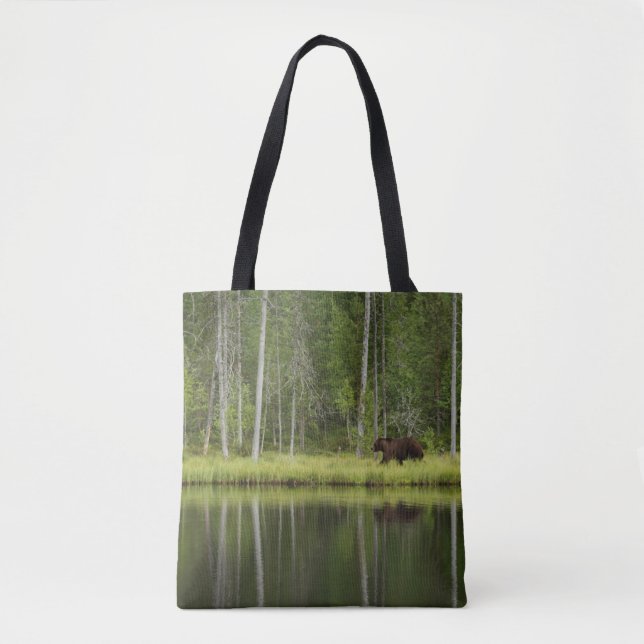 Forests | Bear at Taiga Forest Northern Finland Tote Bag (Front)
