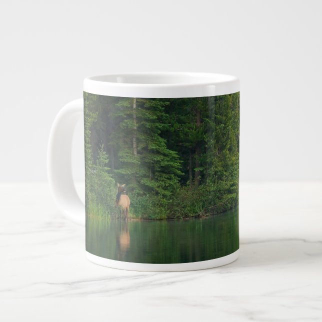Forests | Elk at Banff National Park Alberta Giant Coffee Mug (Front Left)