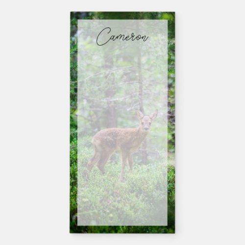 Forests  Fawn in Forest Magnetic Notepad