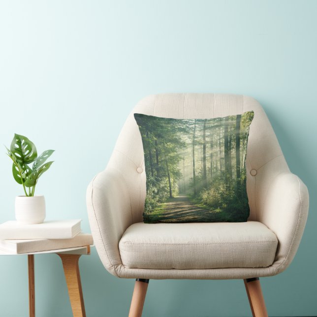 Forests | Forest Path Hamburg Germany Throw Pillow (Chair)